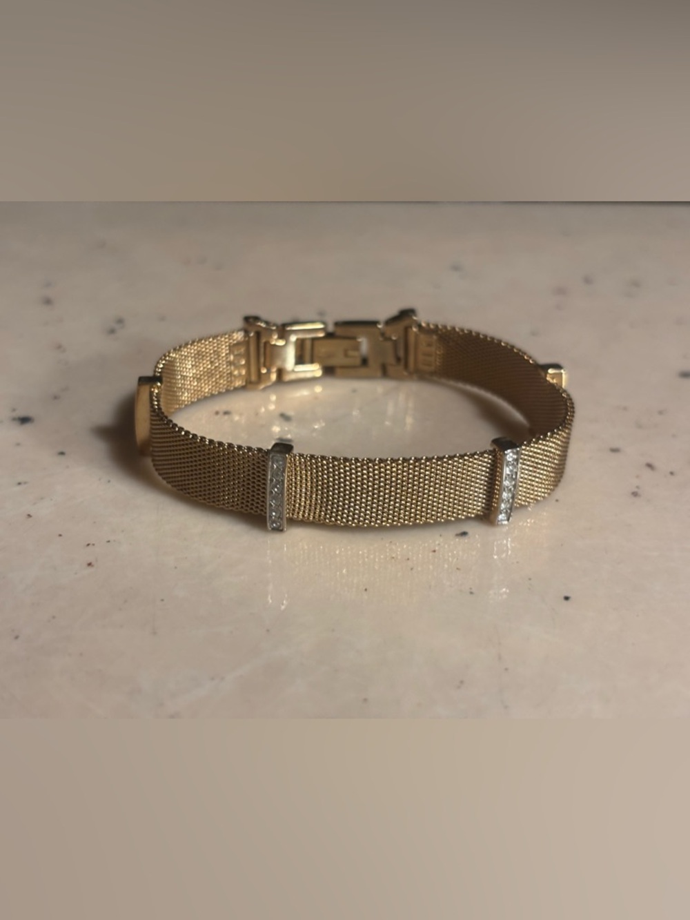 Anne Klein Gold Tone Mesh Bracelet